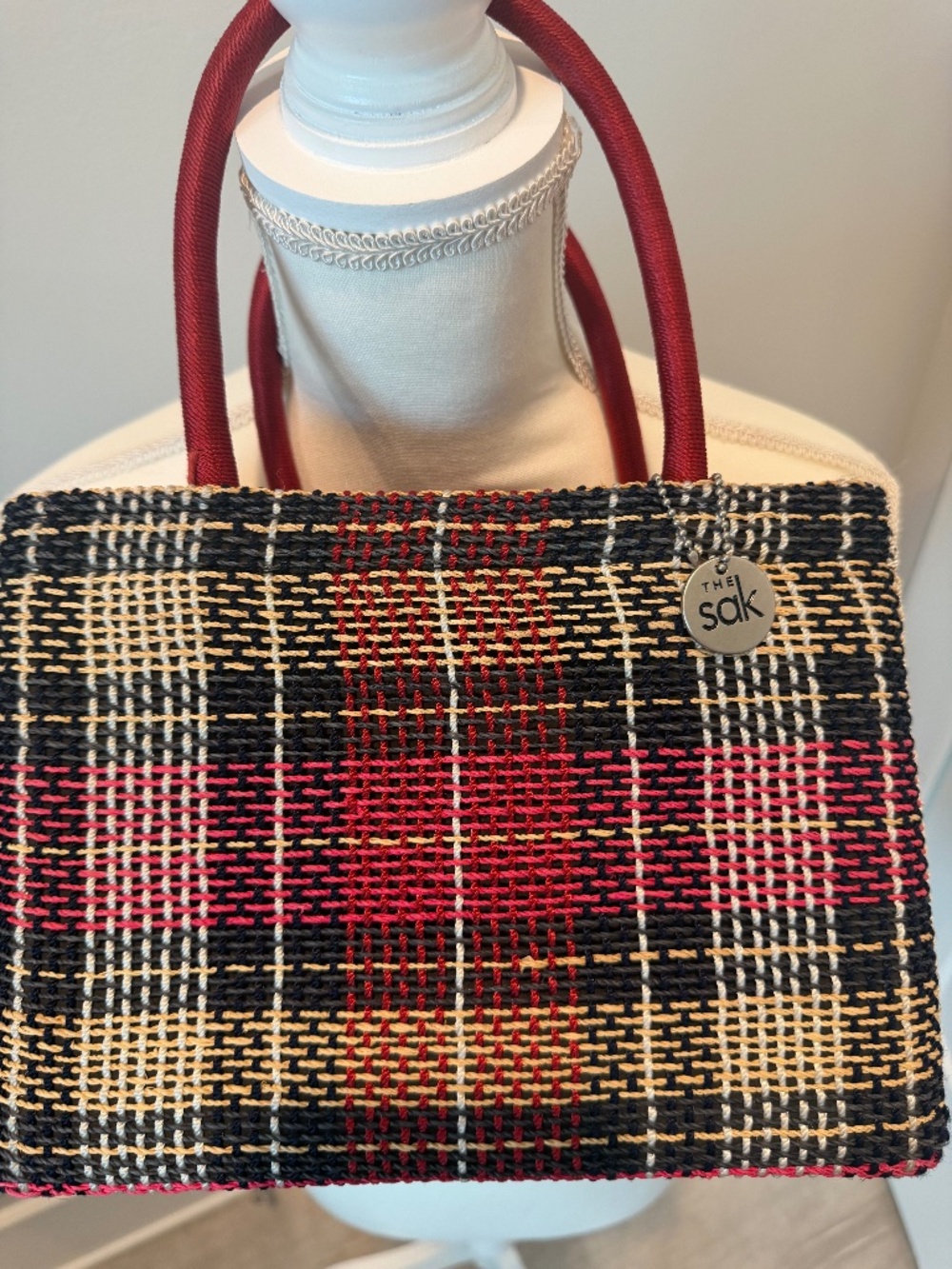 The Sak Woven Plaid Tote Bag
